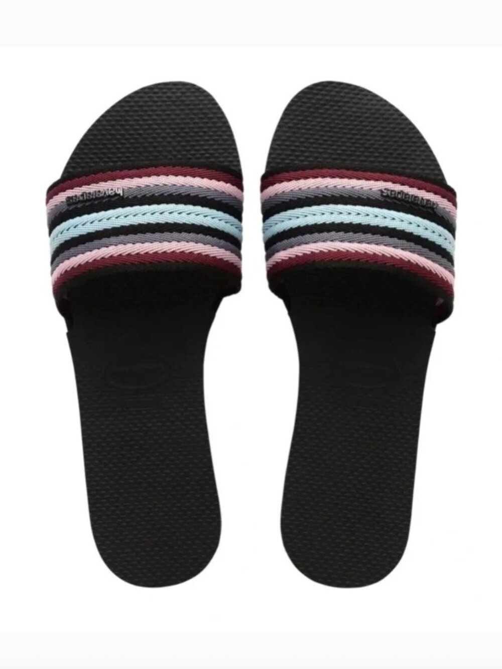 Havaianas Women's You Malta Mix Striped Slide Sandal Black Multi Size 9/10 NWT - Picture 6 of 6